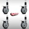 Service Caster 5'' SS Thermoplastic Rubber Swivel 1-5/8'' Expanding Stem Caster Set Total Lock Brake, 4PK SCC-SSEXTTL20S514-TPRB-158-4 - alternate 2